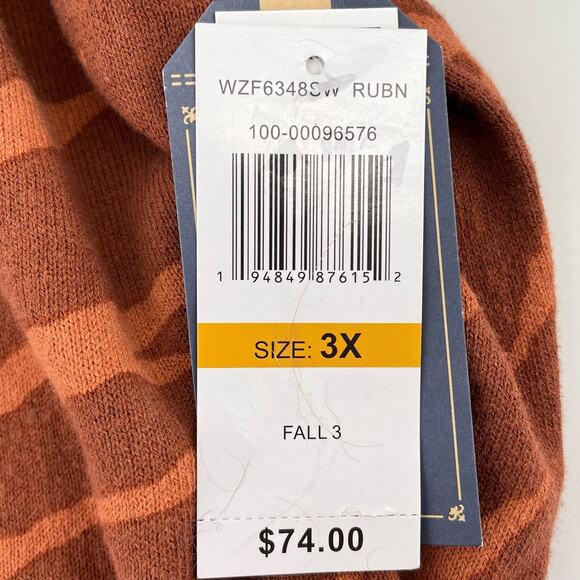 New Democracy Animal Print V-Neck Sweater Plus Size 3X Leopard Zebra Brown - Picture 6 of 7